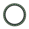 thumbnail image 2 of Lsque Green Squares Ultra Soft Car Steering Wheel Cover for Women, Standard 15 inch Size for Truck Van SUV Auto, 2 of 8