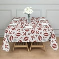 thumbnail image 3 of Football and Ribbon Shapes Pattern Square Tablecloth,Waterproof Square Table Cover,Wipeable Spillproof Washable Table Cover for Home Kitchen Party Decor 42"X42"(107x107cm), 3 of 6