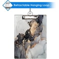 thumbnail image 2 of FMSHPON Luxury Gold Stone Black Marble Clipboard Hardboard Wood Nursing Clip Board and Pull for Standard A4 Letter 13x9 inches, 2 of 6