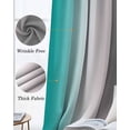 thumbnail image 3 of Teal Green Grey Blackout Curtains for Bedroom Living Room Darkening Curtains 54 Inch Long Gray Farmhouse Modern Rustic Short Curtain for Small Window Treatment Insulated Grommet Drapes 52"x54"x2, 3 of 9