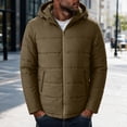 thumbnail image 4 of hoksml Men's Hooded Puffer Quilted Jacket Zip Up Lightweight Warm Winter Outerwear with Side Pockets, 4 of 9