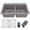 Grey, variant on Karran 33" Top Mount Double Bowl 50/50 Quartz Kitchen Sink Kit in Grey