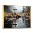 thumbnail image 2 of Designart "Religious Cross Divine Reflection horizon II" Spiritual Floater Framed Canvas Wall Art, 2 of 7