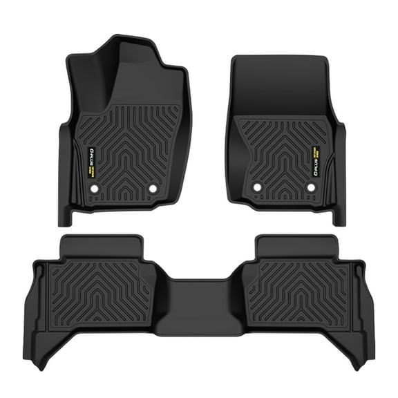 Double Cab All Weather TPE Rubber Car Floor Mats Fit for 2024-2025 Toyota Tacoma 2-Row Black