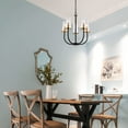 thumbnail image 3 of Fichiouy 5-Light Chandeliers Modern Chandelier Light Fixture with Clear Glass Shades Black, 3 of 9