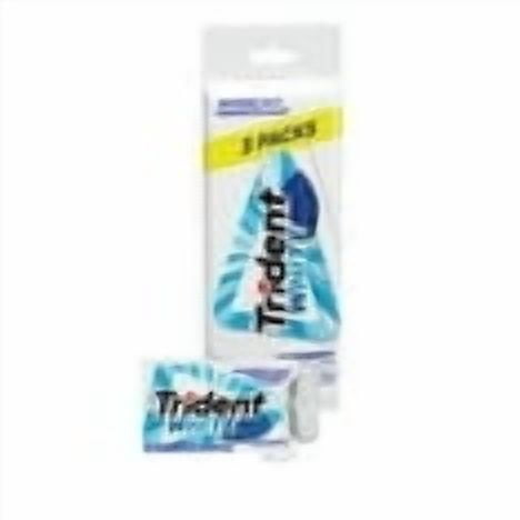 Trident White Sugar Free Gum, Peppermint Flavor, 3 Packs of 16 Pieces (48 Pieces Total) pack of 2