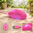 Small Pink Computer Mouse Rhinestone Pink Computer Mouse with Crystal Bling, Wired USB Mouse for ...