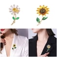 thumbnail image 2 of Artisanal Crafted Sunflowers Brooch Detailed Petals Alloy Fashion Accessory For Hats Bags And Outfits, 2 of 7