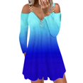 thumbnail image 4 of Vestido de manga larga con estampado de tirantes con cremallera y cuello en V para mujer Pompotops  hdfakjf7054, 4 of 5