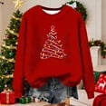 thumbnail image 5 of Women's Plus Christmas Sweaters Fashion Festive Graphic Long Sleeve Round Neck Casual Pullover Warm Tops (XXL, Red), 5 of 5