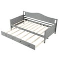 thumbnail image 2 of Costway Twin Size Daybed with Trundle Solid Wood Sofa Bed with Slats Support Guest Bed Gray, 2 of 10