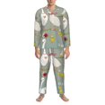 thumbnail image 3 of Fotbe Cute Farm Birds Pijama de Hombre con Estampado de Manga Larga, Conjunto de 2 Piezas, Ropa de Dormir Suave y Cómoda con Bolsillos-X-Large, 3 of 7