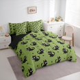 thumbnail image 3 of Castle Fairy Black Cats 7pcs Bedding Comforter Set for Children,Animal Paw Print Queen Bedding Sets Super Cozy,Black Green Queen Sheet Sets,Lightweight Room Decor, 3 of 8