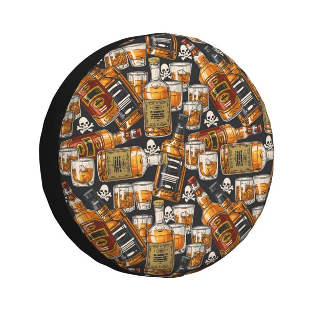 Balery Vintage Bottles Cubiertas para Neumáticos - Protector Resistente para Neumáticos de Camioneta, SUV, Remolque, Camper y RV-14 inch