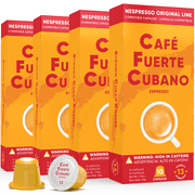 Cafe Fuerte Cubano, Espresso Pods, Nespresso Capsules Compatible with OriginalLine Machines, Intensity 13 (40 Count)