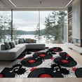 thumbnail image 2 of ODIKA 8'x10' Washable Area Rug Non-Slip Chair-Friendly Mat Music Retro Note Record Album Round Repeating Circle Movie Vinyl for Dining Room, Large Office, Lounge, 2 of 7