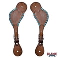 thumbnail image 4 of Hilason Leather Spur Strap Western Floral Dark Brown Hand Paint, 4 of 4