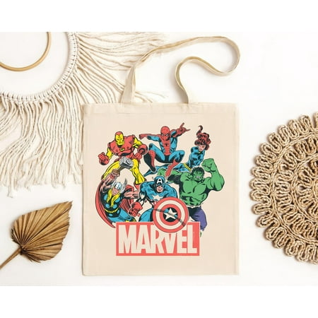 vintage Marvel Classic Hero Collage Tote Bag-TH22068