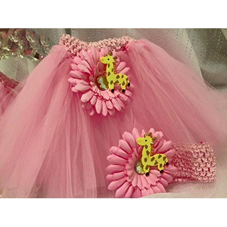 Pink Tutu Diaper Cake Giraffe Baby Theme Decoration Baby Shower