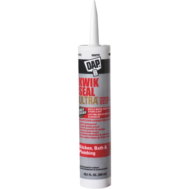 DAP Kwik Seal Ultra Premium Kitchen & Bath Sealant, White, 10.1 Oz