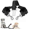 thumbnail image 1 of Cinturón de seguridad doble para coche para perros, cinturón de seguridad doble para vehículos para mascotas, acoplador doble ajustable para perros, raya de plomo, dos mascotas, viaje en coc, 1 of 5
