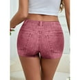 thumbnail image 6 of Purple Cargo Pants Women Faux Jeans Shorts for Women Summer Mid Stretchy Denim Shorts Butt Lifting Slimming Ripped Shorts for Women Woman Pants Clearance, 6 of 6