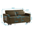thumbnail image 7 of Convertible Sofa Bed with Adjustable Backrest, Pull-Out Sleeper Sofa with 2 Side Coffee Tables and 2 Lumbar Pillows, Small Loveseat Sofa with Solid Wood Frame for Living Room, Bedroom, 7 of 7