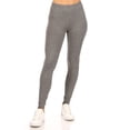 thumbnail image 2 of Women's Casual Stretch Pull On High Waist Solid Basic Leggings Pants S-3XL (Pack of 3), 2 of 5