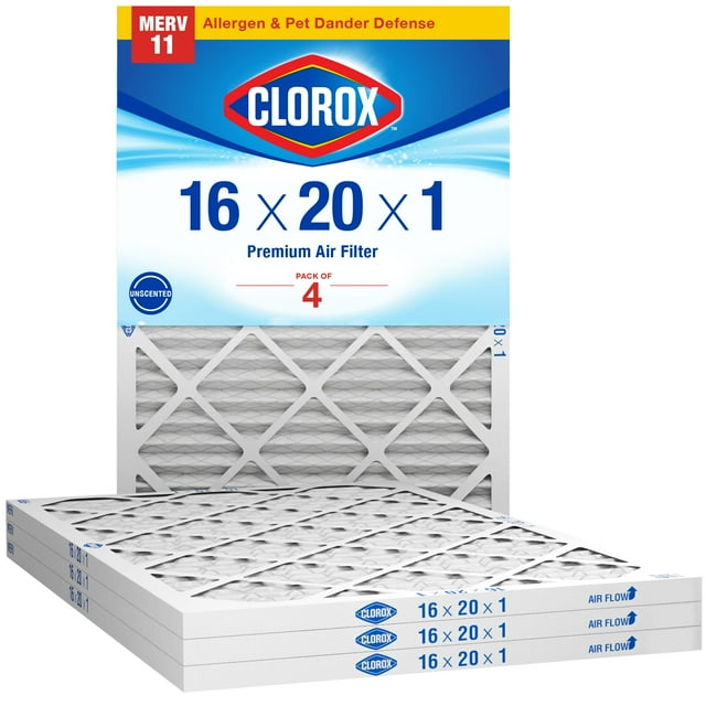 Filtro de Aire HVAC Clorox 40x51x2,5 cm MERV 11 Paquete de 4
