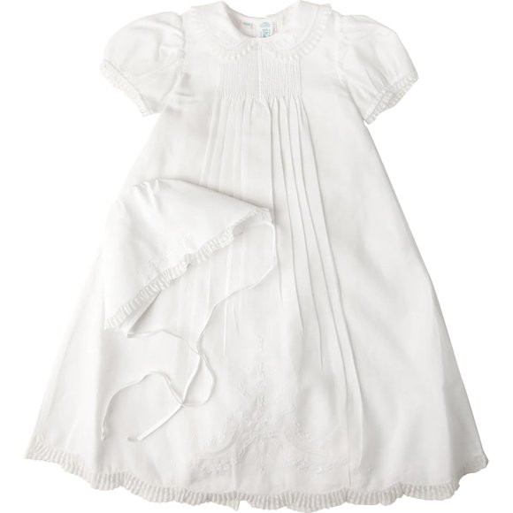 Feltman Brothers Infant Girls Christening Baptism Gown Pintucked Bodice (3 Months)