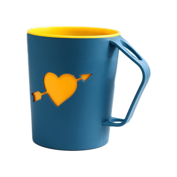 Cinvoph 12oz Toothbrush Cup with Handle Decorative Heart Mouthwash Holders for Toothbrushes Spin Brushes Toothpaste Idear Gift, Green