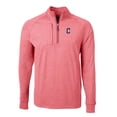 thumbnail image 2 of Men's Cutter & Buck Heather Red Cleveland Guardians Adapt Eco Knit Stretch Recycled Quarter-Zip Pullover Top, 2 of 3
