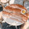 thumbnail image 4 of Burnt Orange Beach Coastal Round Tablecloth 55-60 Inch Round Fitted Table Cloth with Elastic Edge, Summer Nautical Seaside Ocean Ombre Waterproof Table Cover Protector for Outdoor Picnic Party Dining, 4 of 9