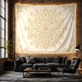 thumbnail image 6 of Golden Lotus Mandala on Ivory Background, Calming Boho for Flower Lovers, Botanical Wall Art, Housewarming Gift, Tapestry Wall Hanging for Bedroom and Living Room, 6 of 7