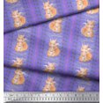thumbnail image 2 of Soimoi Purple Cotton Duck Fabric Paw Print & Rabbit Kids Fabric Prints By Yard 44 Inch Wide, 2 of 3