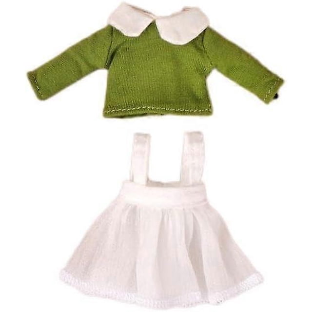 OB11 Doll Long Sleeve Gauze Dress Set 1/12 Plain Body BJD GSC Doll Clothes Green
