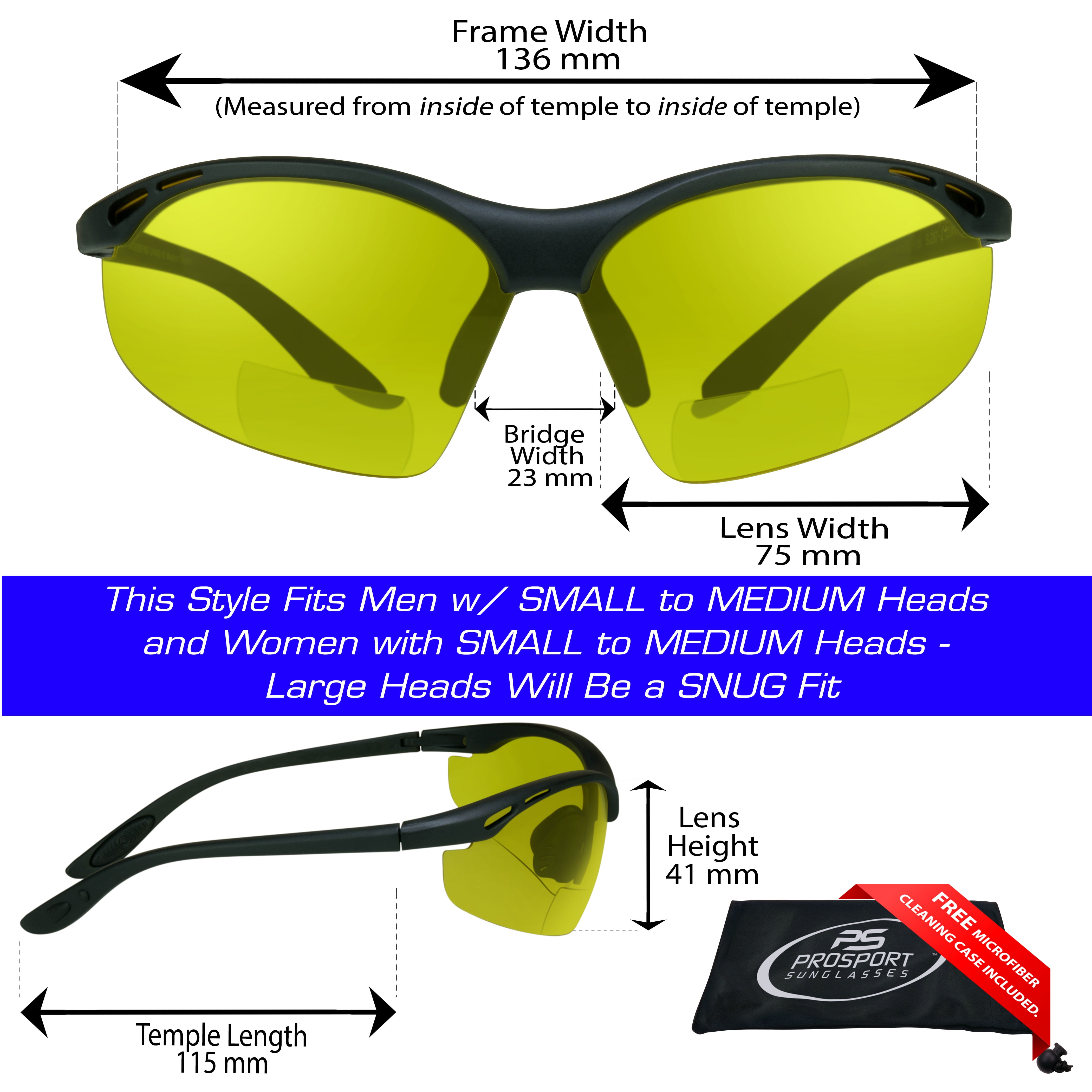 proSPORT Bifocal sunglass Safety Reader Z87 Wrap Around No Slip Grip