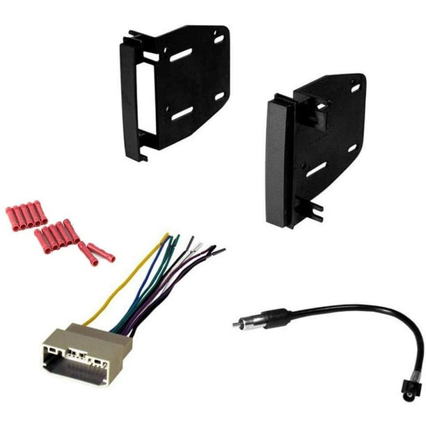 GSKIT868 Car Stereo Installation Kit for 2007-2014 Jeep Wrangler - in Dash  Mounting Kit, Wire Harness, Antenna Adapter for Double Din Radio Receivers  