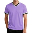 thumbnail image 2 of Aofany Mens Big and Tall T-Shirts Casual Solid Color Pullover Shirt Plus Size V Neck Tops for Men Stylish, 2 of 7
