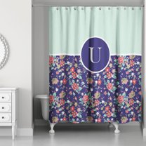 Creative Products Monogram Floral Shower Curtain - U
