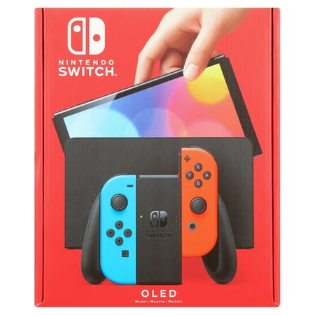 Nintendo Switch - OLED Model with Neon Red & Neon Blue Joy-Con