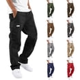 thumbnail image 1 of Pantalon Cargo pour Homme en Coton Coupe Décontractée Pantalon de Randonnée Tactique pour Hommes avec Multiples Poches Décontracté Extérieur Travail Jogger Pantalon Cargo, 1 of 6