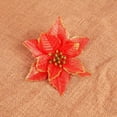 thumbnail image 4 of 24PCS Christmas Poinsettia Flowers, Artificial Flowers Glitter Poinsettia Christmas Tree Ornaments for Christmas Decorations, 4 of 9