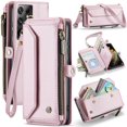 thumbnail image 1 of Bandolera para Samsung Galaxy S21 Ultra Case Wallet 【Bloqueo RFID】con Ranura para Billetes con Cremallera y 10 Tarjeteros,Correa magnética para Hombro y muñeca de Cuero PU Suave, 1 of 10