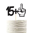thumbnail image 1 of Cake Topper Arthsdite con purpurina negra con purpurina para 16 cumpleaños, 1 of 6