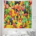 thumbnail image 1 of Food Tapestry, Colorful Top View Scene Fruits and Vegetables Watermelon Cucumber Lemon Pepper, Fabric Wall Hanging Decor for Bedroom Living Room Dorm, 5 Sizes, Yellow Multicolor, by Ambesonne, 1 of 1