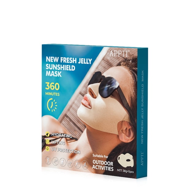 Mascarilla de protección solar para golf, mascarilla hidratante para el cuidado de la piel con gel, mascarilla de colágeno reafirmante, adecuada para deportes al aire libre, ciclismo, montañismo, 5 un