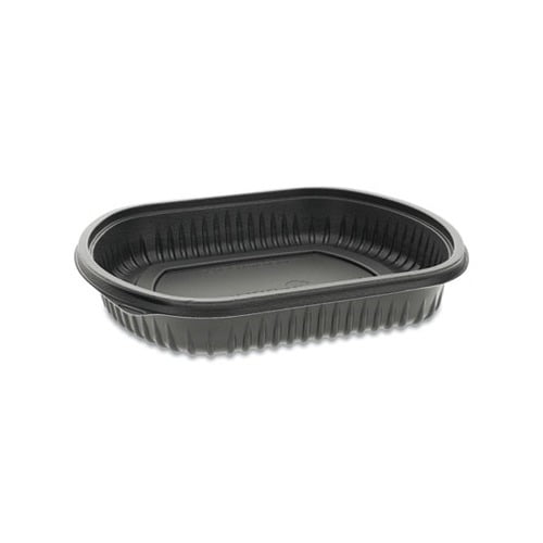 EarthChoice ClearView MealMaster Container 36 oz, 9.38 x 8 x 1.5, Black, 250/Carton