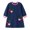Blue, variant on Bxsruta Girls 2-7 Years Long Sleeve Cherry Print Dress Soft Cotton Blend Casual Daily Wear