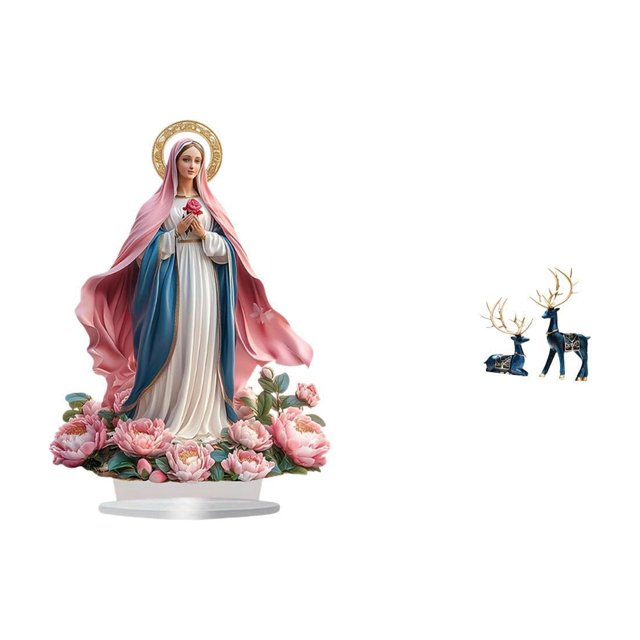 Escultura de escena de con estatua de ciervo y reno, figura decorativa de mesa con base de resina acrílica. Ideal para sala de estar, dor
